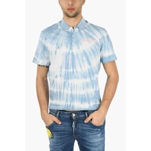 NWT DSquared2 Tie Dye Motif Box Fit Polo Shirt Sz M Hipster Italian Preppy $480